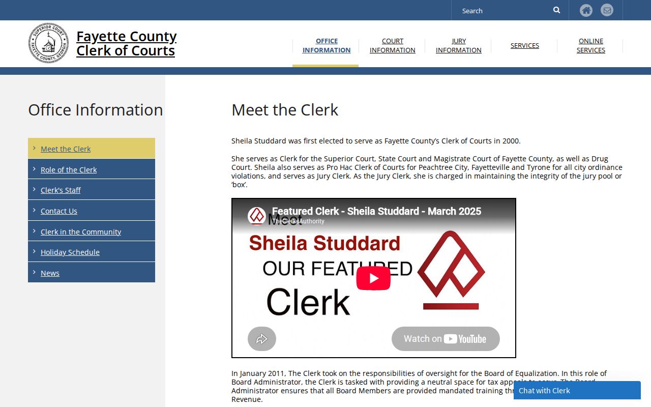 Fayette County Clerk duties and electronic court record work