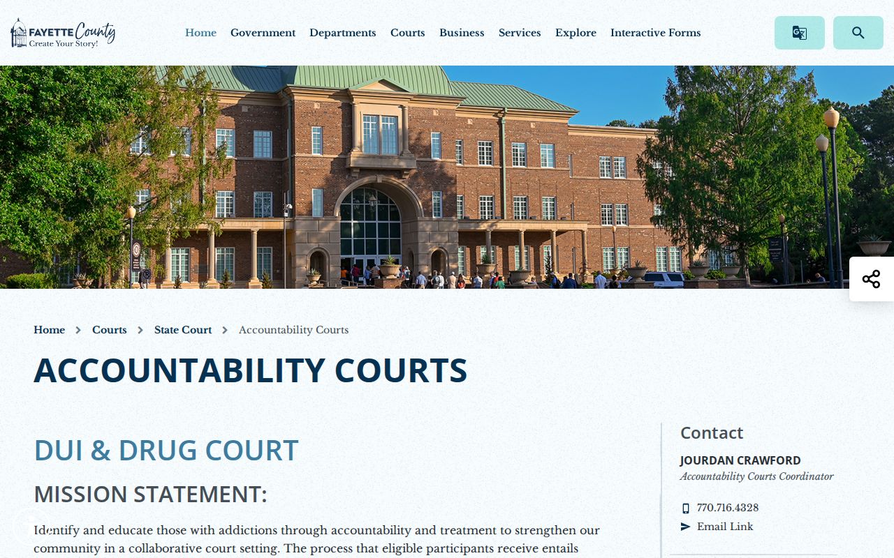 Fayette DUI Drug and Veterans accountability courts