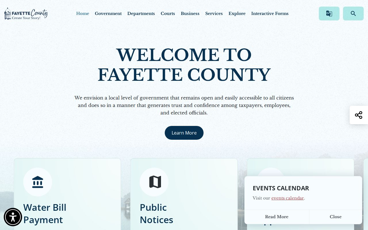 Official Fayette County website for county court offices