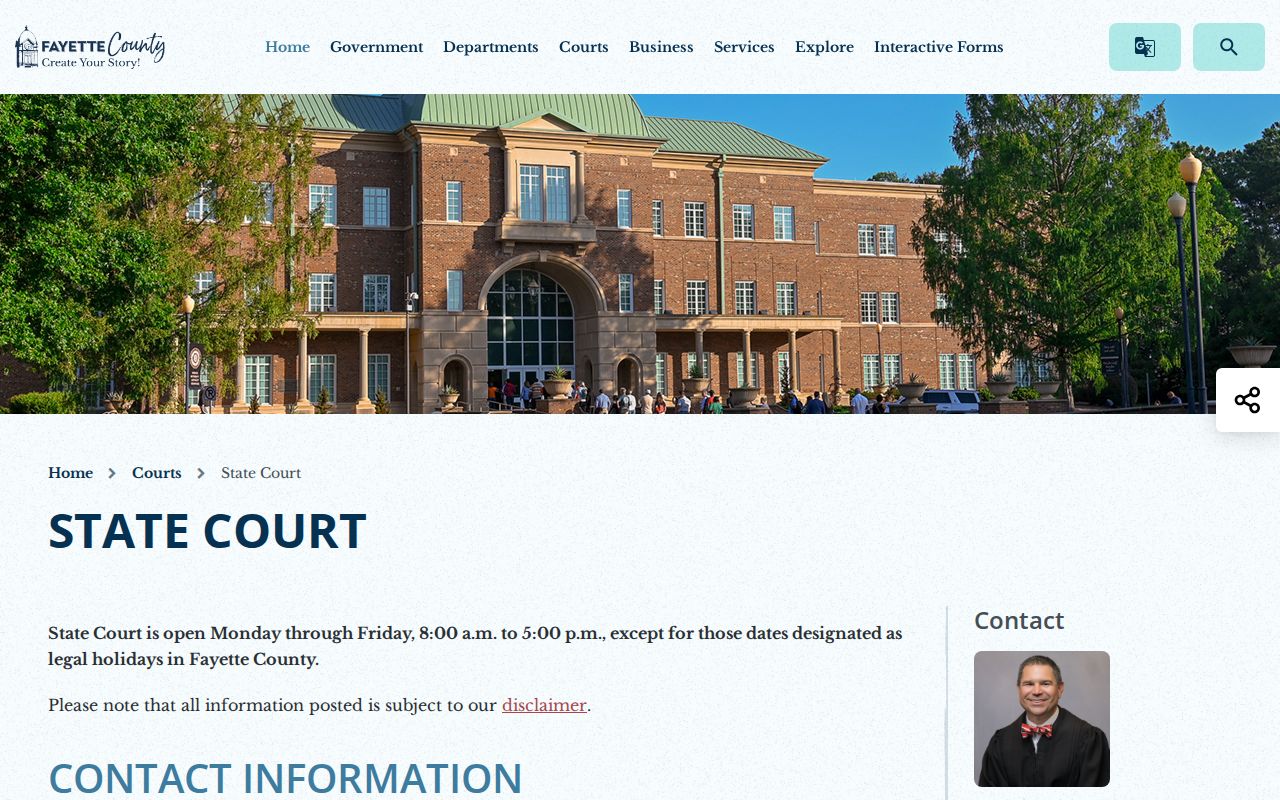 Fayette State Court official home page