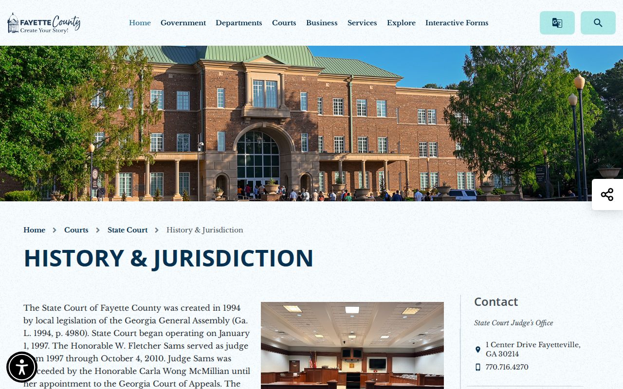 Fayette State Court history and jurisdiction