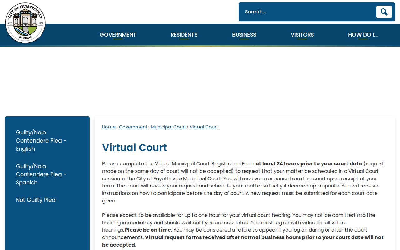 Fayetteville court docket virtual court request form