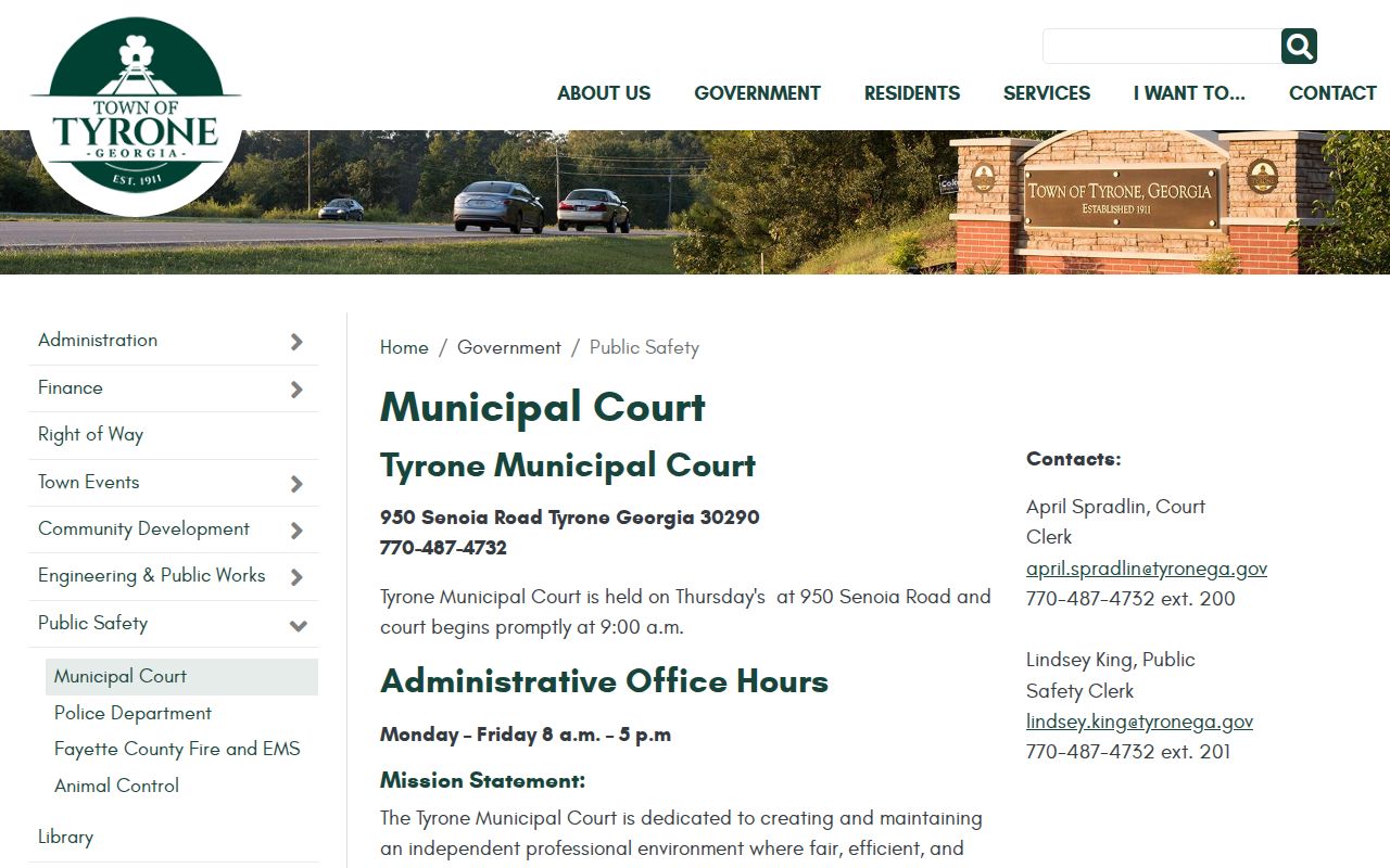 Tyrone court docket Municipal Court information