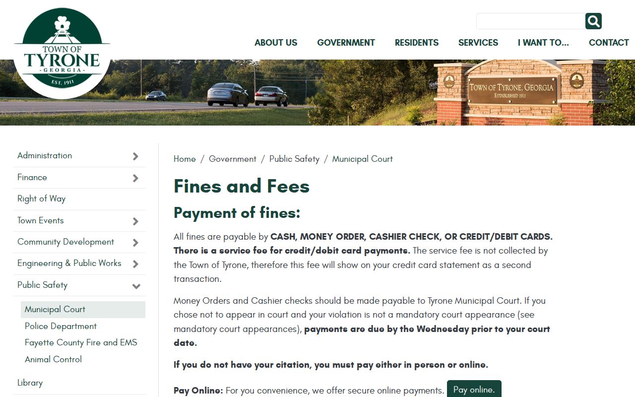 Tyrone court docket traffic fines and deadlines